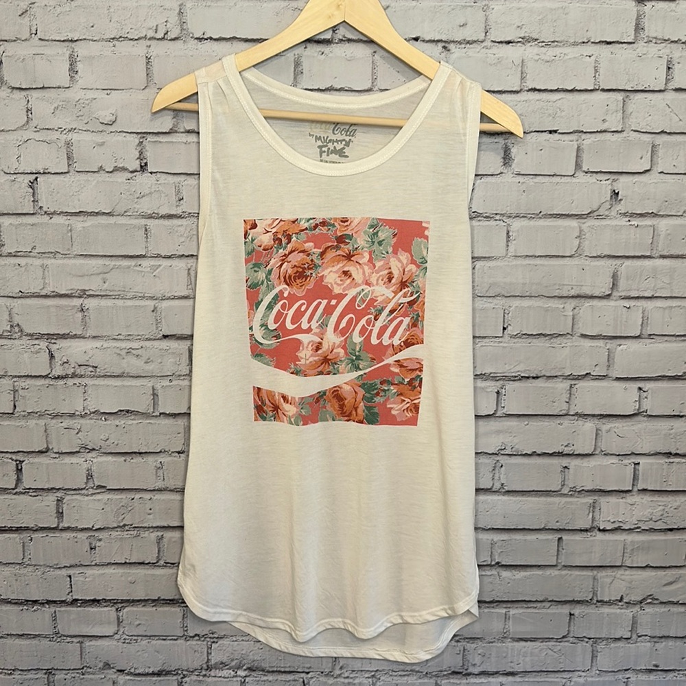 Mighty Fine Coca-Cola Floral Tank Top | Sz M